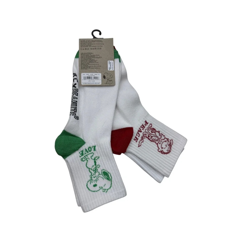 American Eagle Peanuts Socks Womens OS White NWT 2-Pack Snoopy Linus 2289-100